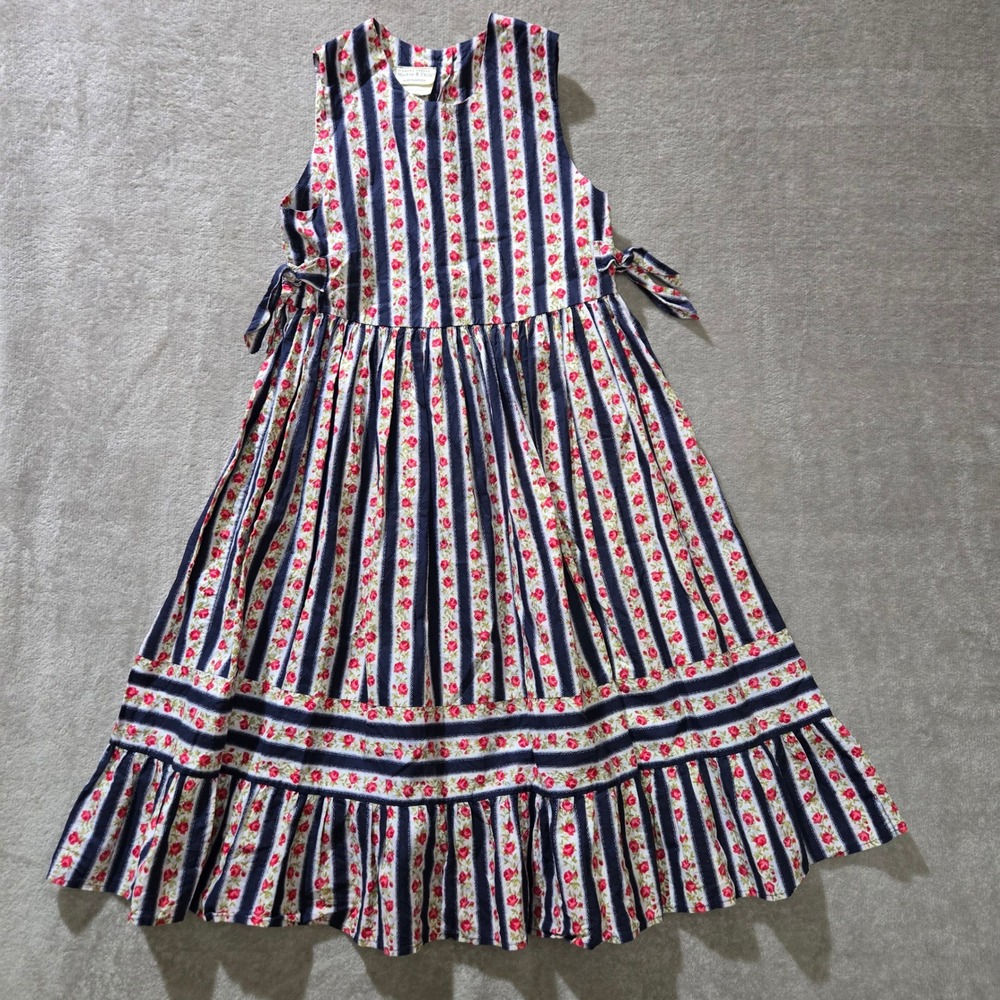 Laura Ashley Mother & Child Dress Girls 7 Floral Summer Tiered Garden Party‎